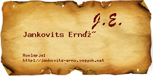 Jankovits Ernő névjegykártya